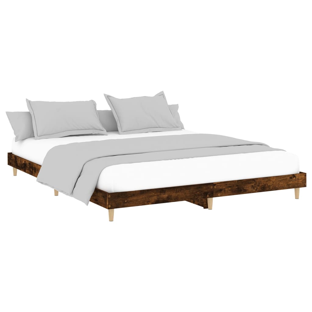 Giroletto senza Materasso Rovere Fumo 200x200 cm in Truciolato - homemem39