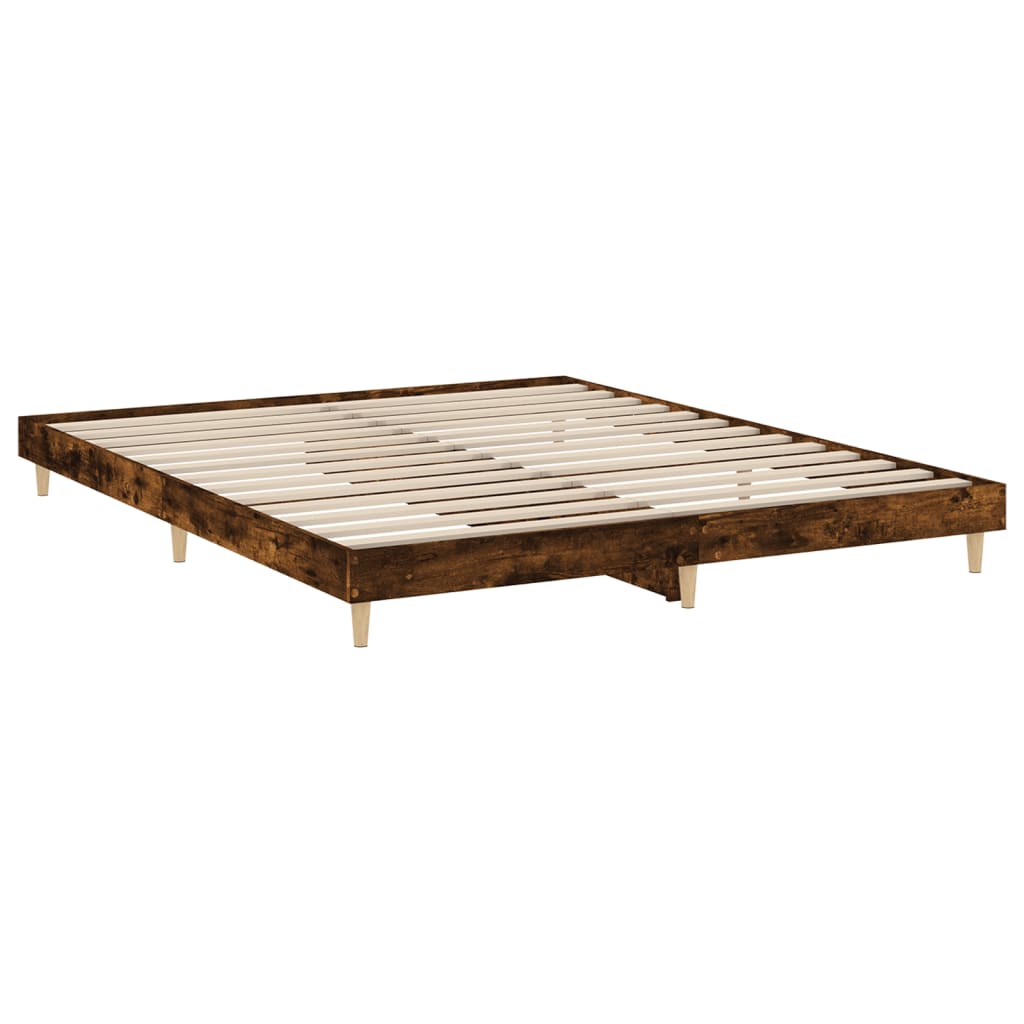 Giroletto senza Materasso Rovere Fumo 200x200 cm in Truciolato - homemem39