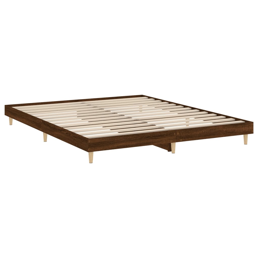 Giroletto senza Materasso Rovere Marrone 200x200 cm Truciolato - homemem39
