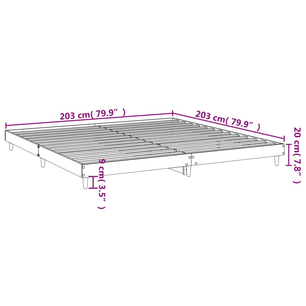 Giroletto senza Materasso Rovere Marrone 200x200 cm Truciolato | homemem39