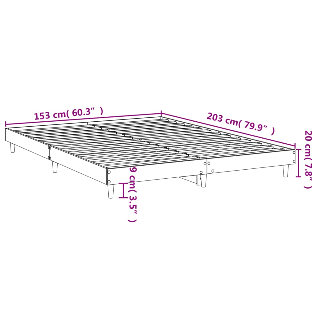 Giroletto senza Materasso Rovere Fumo 150x200 cm in Truciolato | homemem39