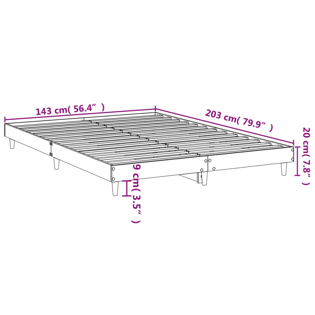 Giroletto senza Materasso Rovere Fumo 140x200 cm in Truciolato | homemem39