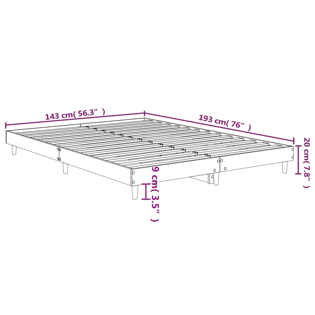 Giroletto Nero 140x190 cm in Legno Multistrato - homemem39