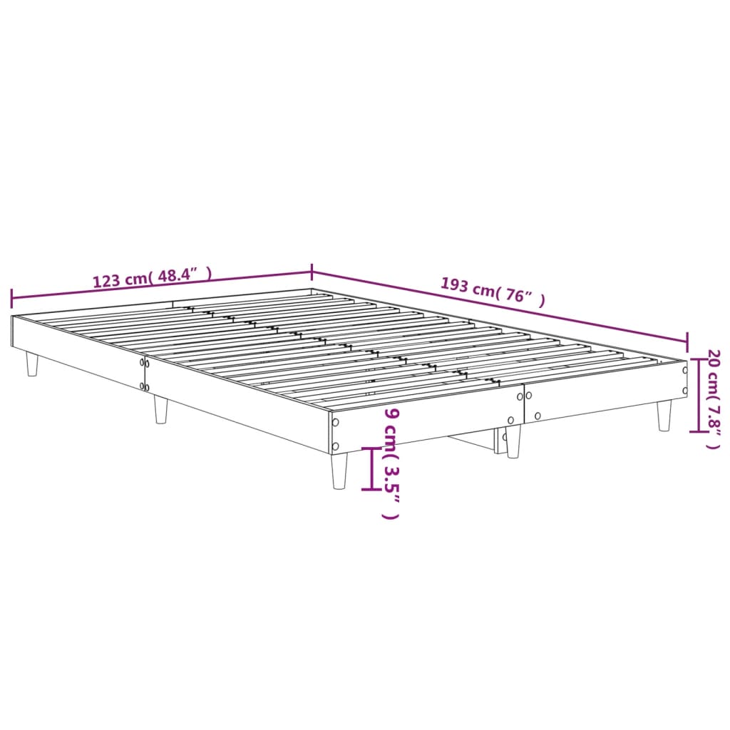 Giroletto senza Materasso Rovere Fumo 120x190 cm in Truciolato | homemem39