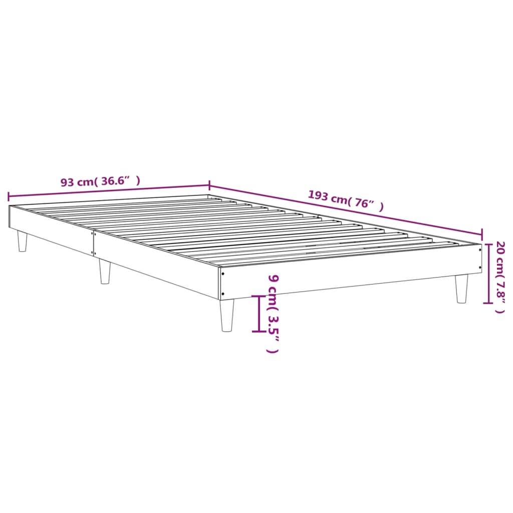 Giroletto Nero 90x190 cm in Legno Multistrato - homemem39