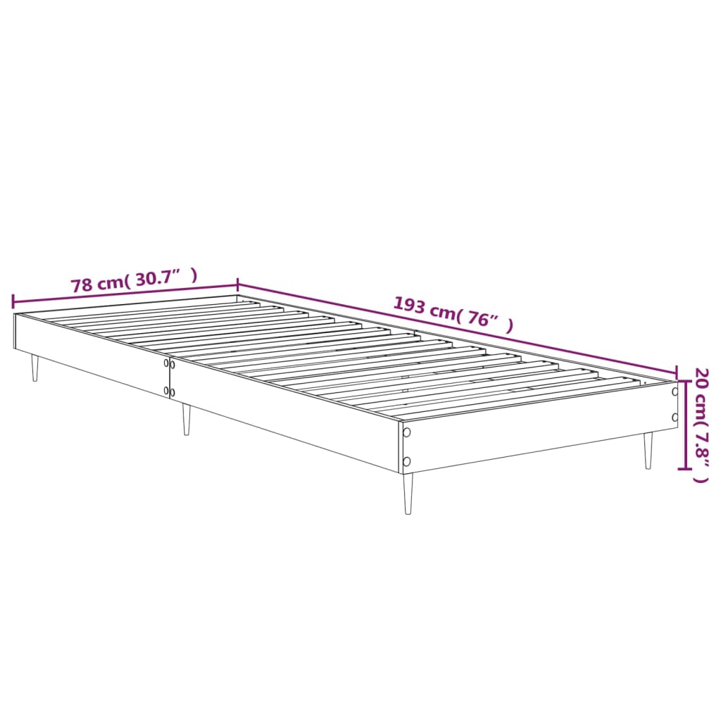 Giroletto senza Materasso Rovere Sonoma 75x190 cm in Truciolato | homemem39