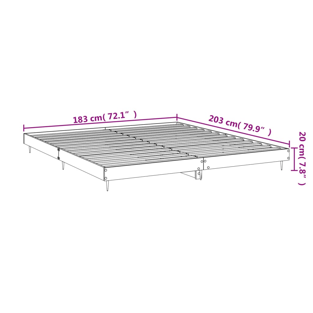 Giroletto senza Materasso Nero 180x200 cm in Legno Multistrato | homemem39