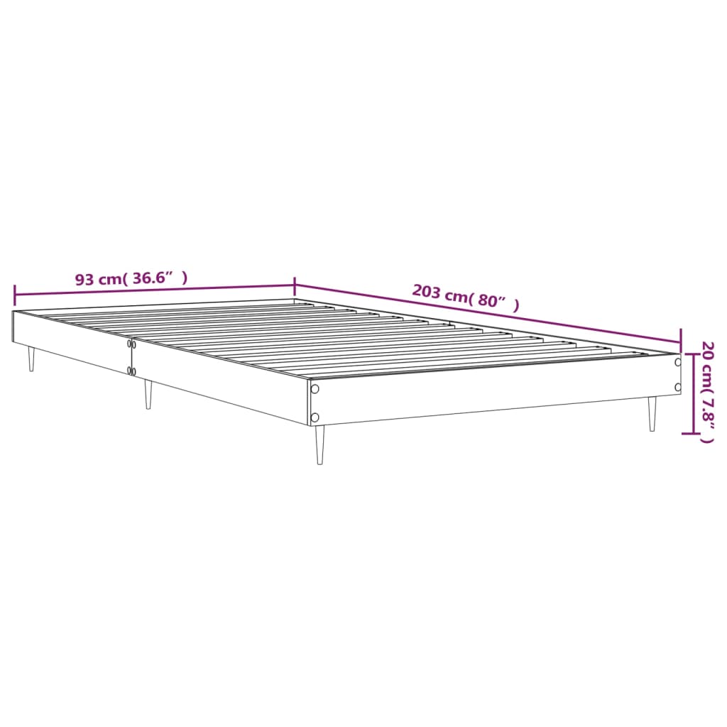 Giroletto senza Materasso Rovere Marrone 90x200cm in Truciolato | homemem39