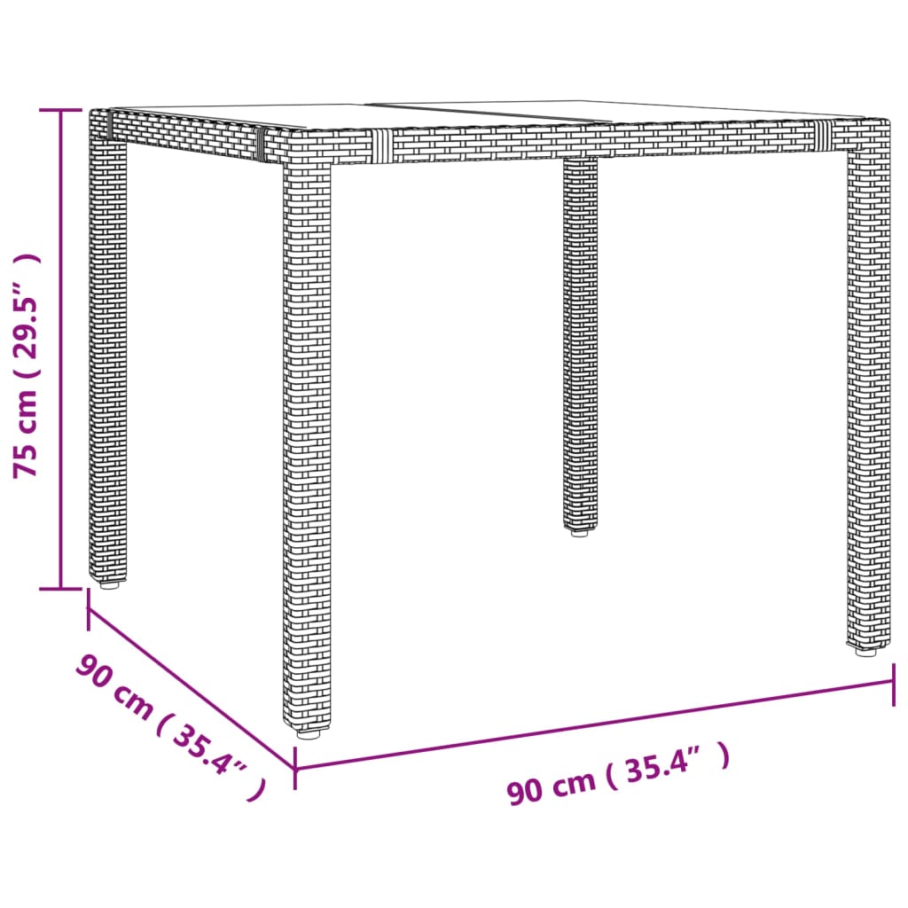Set da Pranzo da Giardino 5 pz con Cuscini Beige in Polyrattan | homemem39