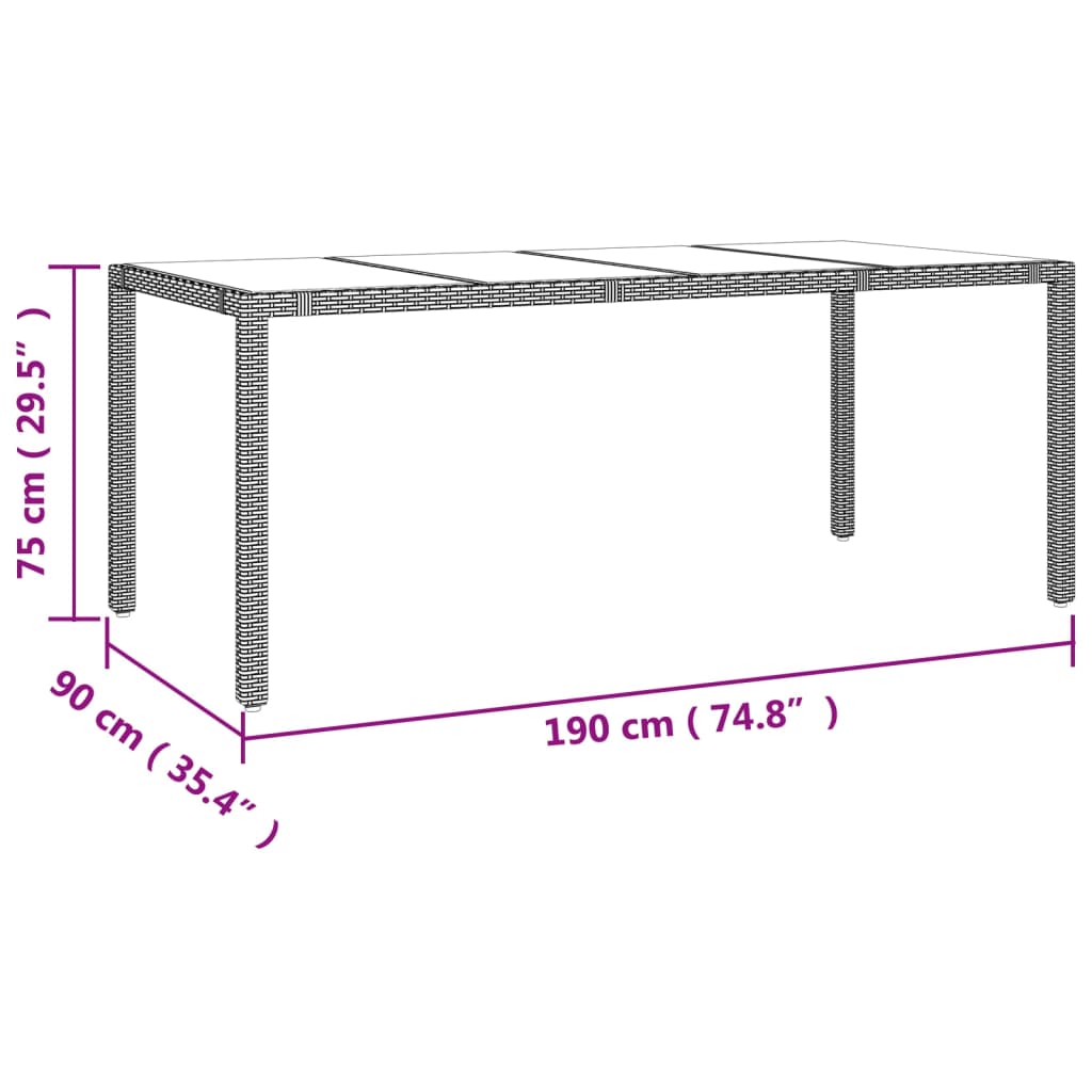Set da Pranzo da Giardino 7 pz con Cuscini Beige in Polyrattan | homemem39