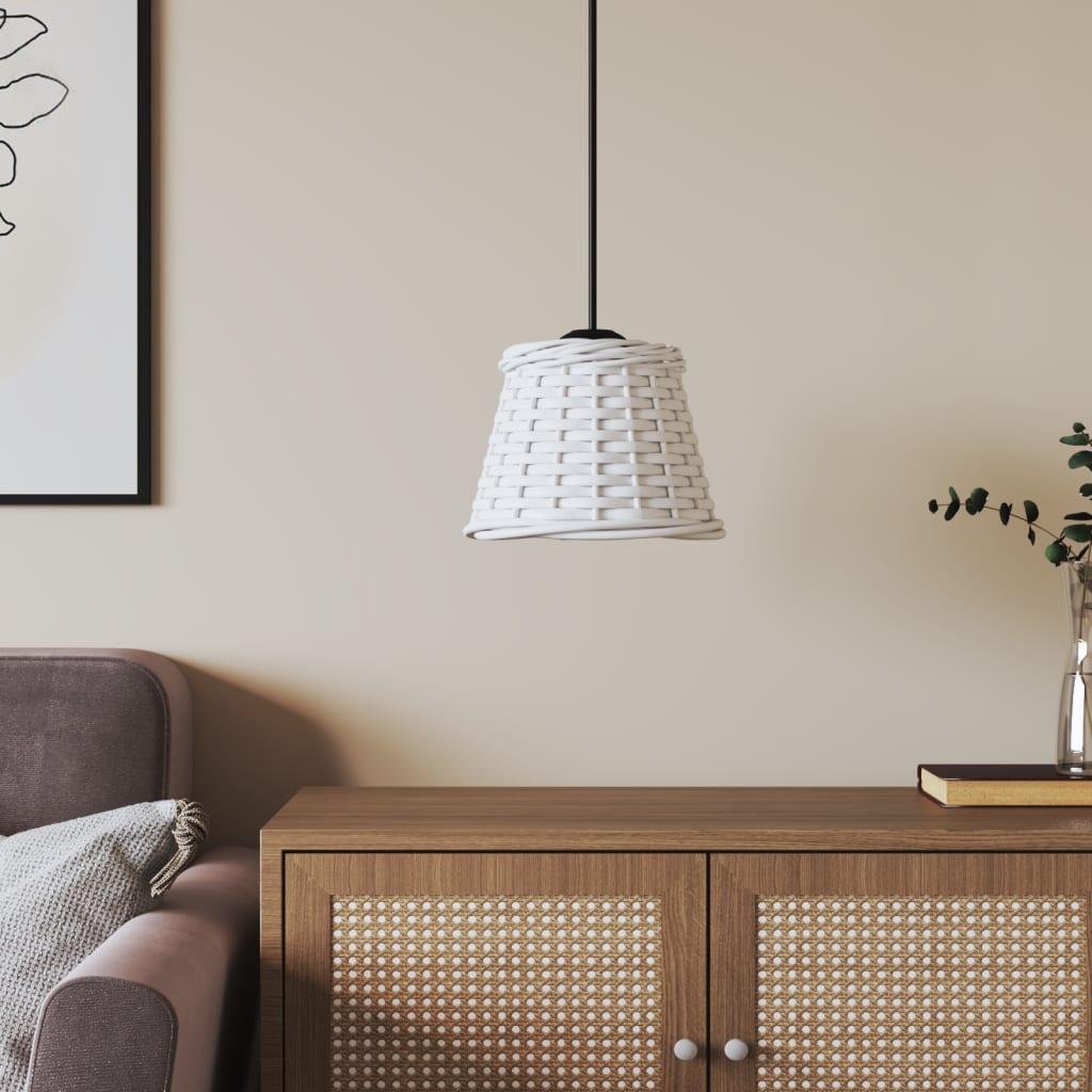 Paralume da Soffitto Bianco Ø15x12 cm in Vimini - homemem39