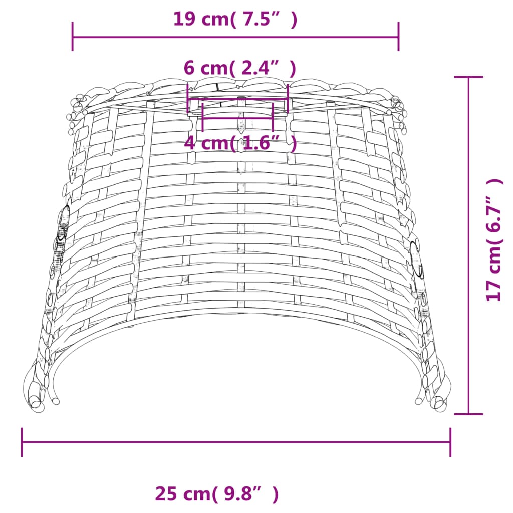 Paralume da Soffitto Bianco Ø25x17 cm in Vimini | homemem39