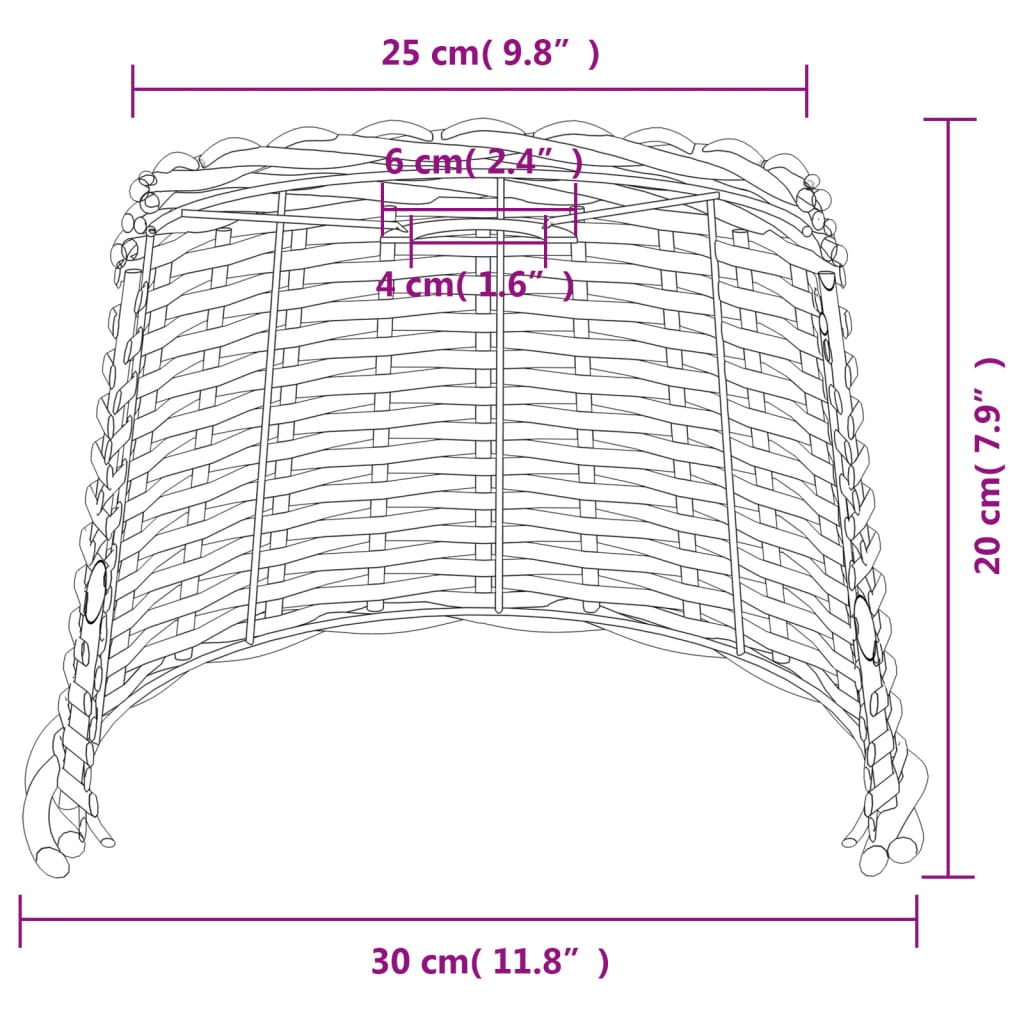 Paralume da Soffitto Bianco Ø30x20 cm in Vimini | homemem39