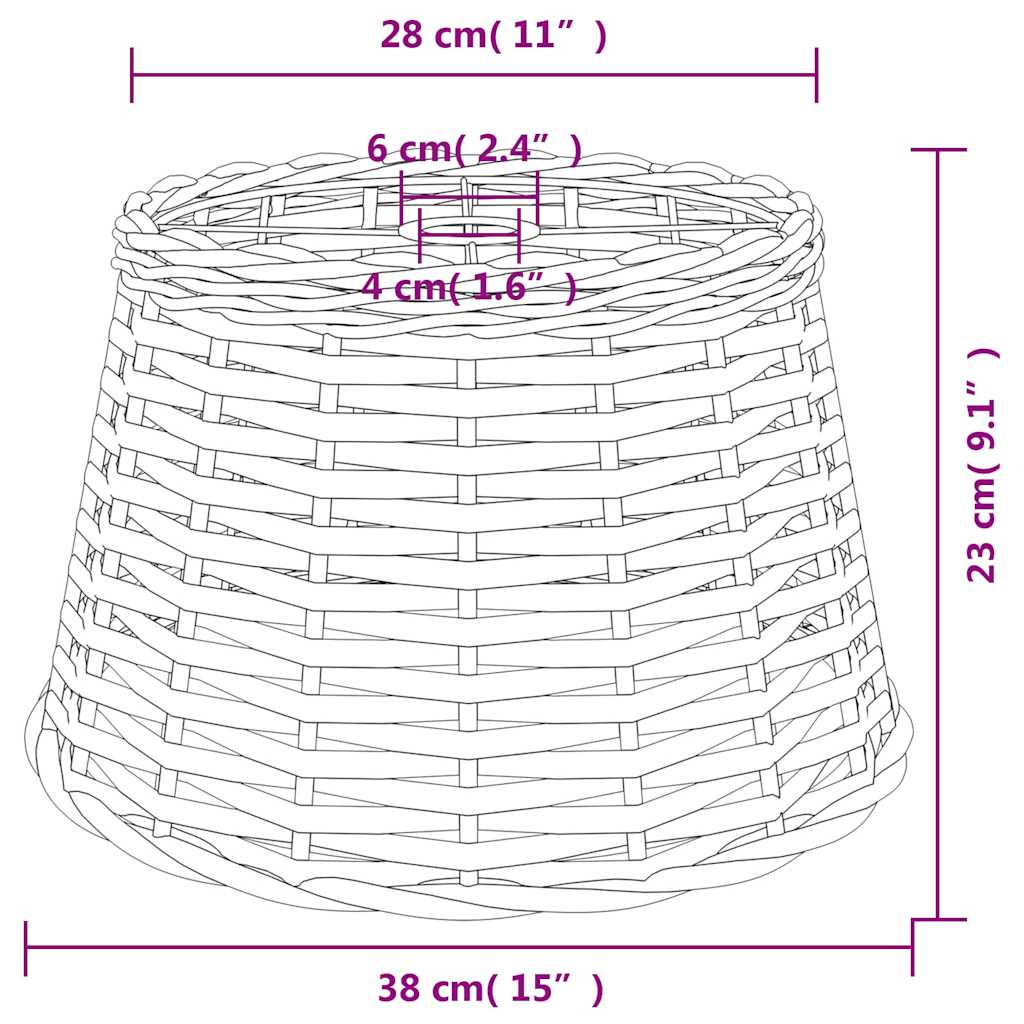 Paralume da Soffitto Bianco Ø38x23 cm in Vimini - homemem39