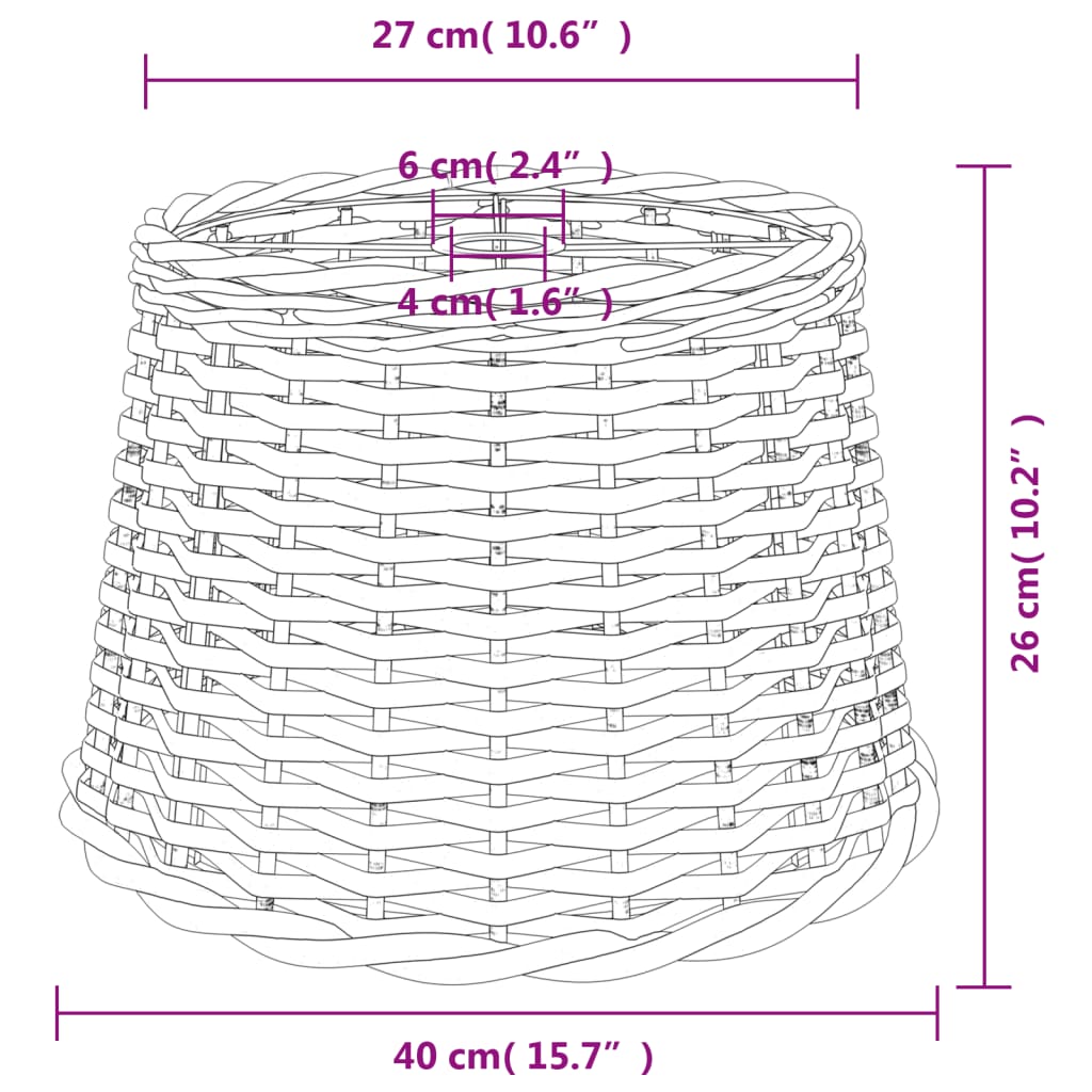 Paralume da Soffitto Bianco Ø40x26 cm in Vimini - homemem39