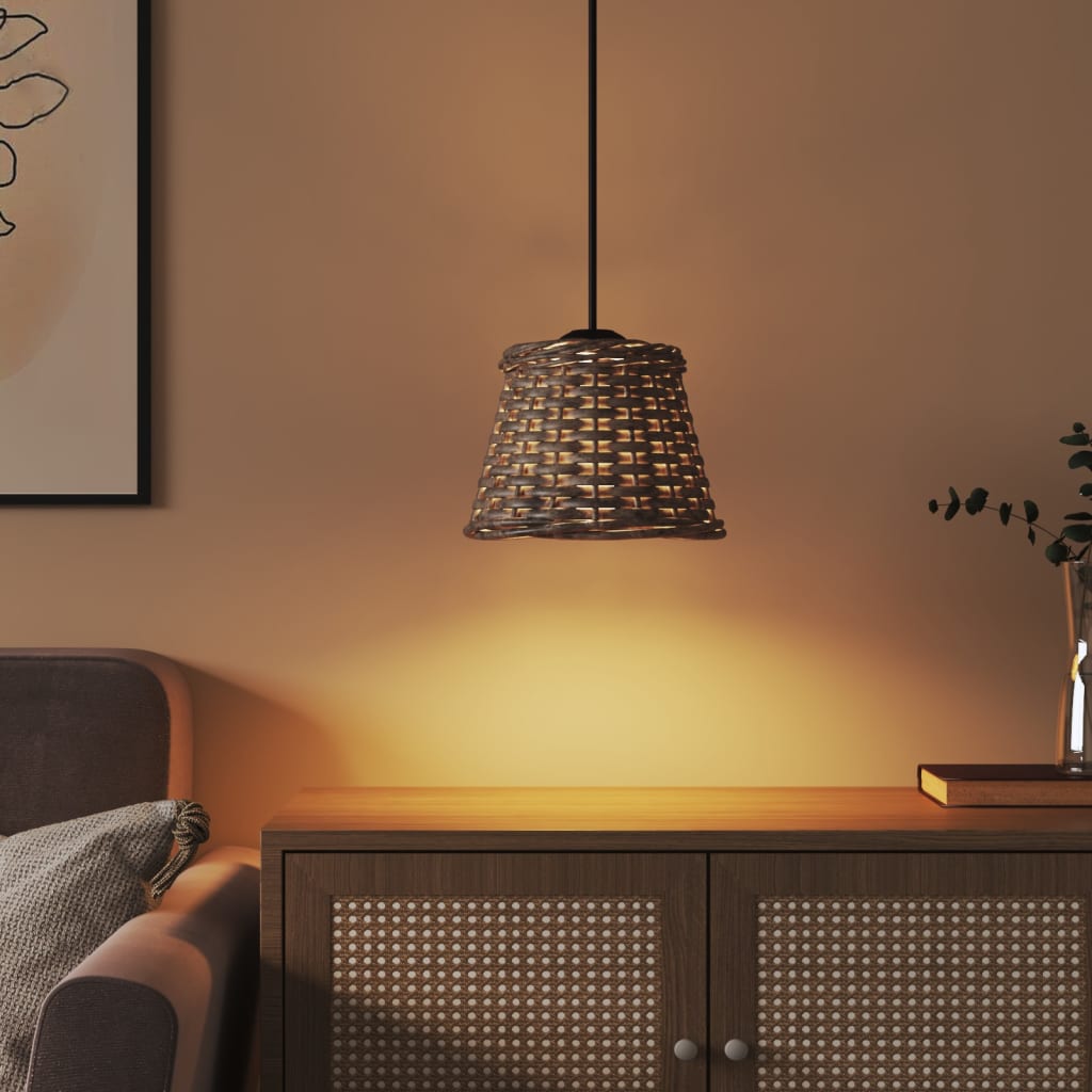 Paralume da Soffitto Marrone Ø15x12 cm in Vimini - homemem39