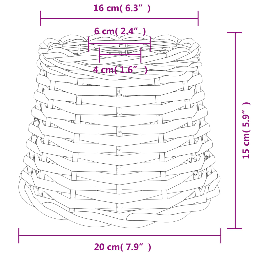Paralume da Soffitto Marrone Ø20x15 cm in Vimini - homemem39