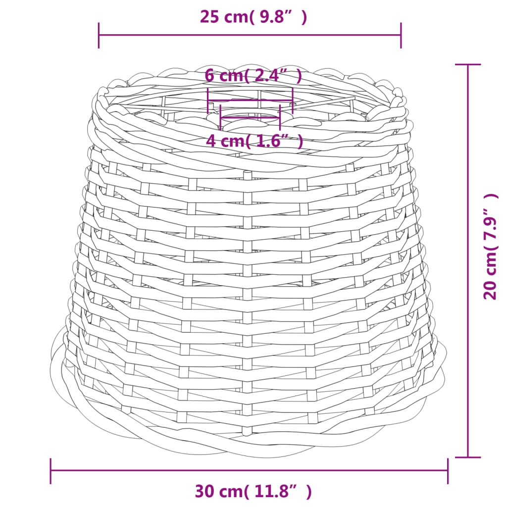 Paralume da Soffitto Marrone Ø30x20 cm in Vimini - homemem39