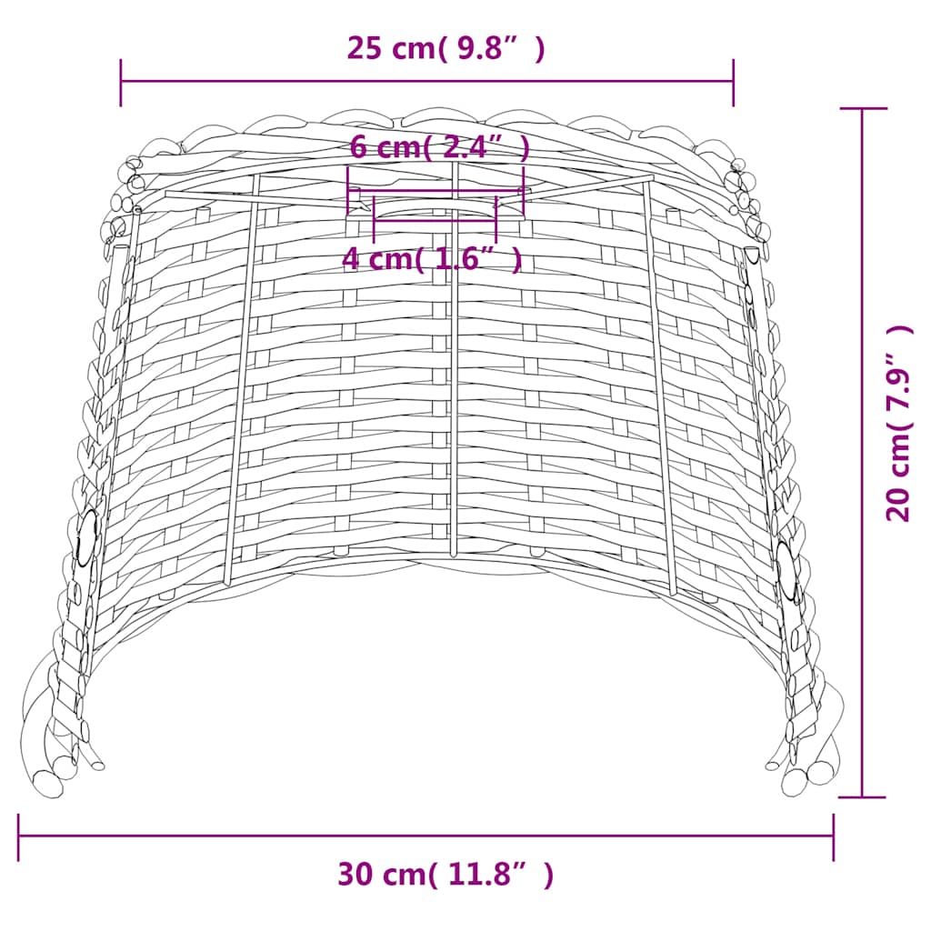 Paralume da Soffitto Marrone Ø30x20 cm in Vimini | homemem39