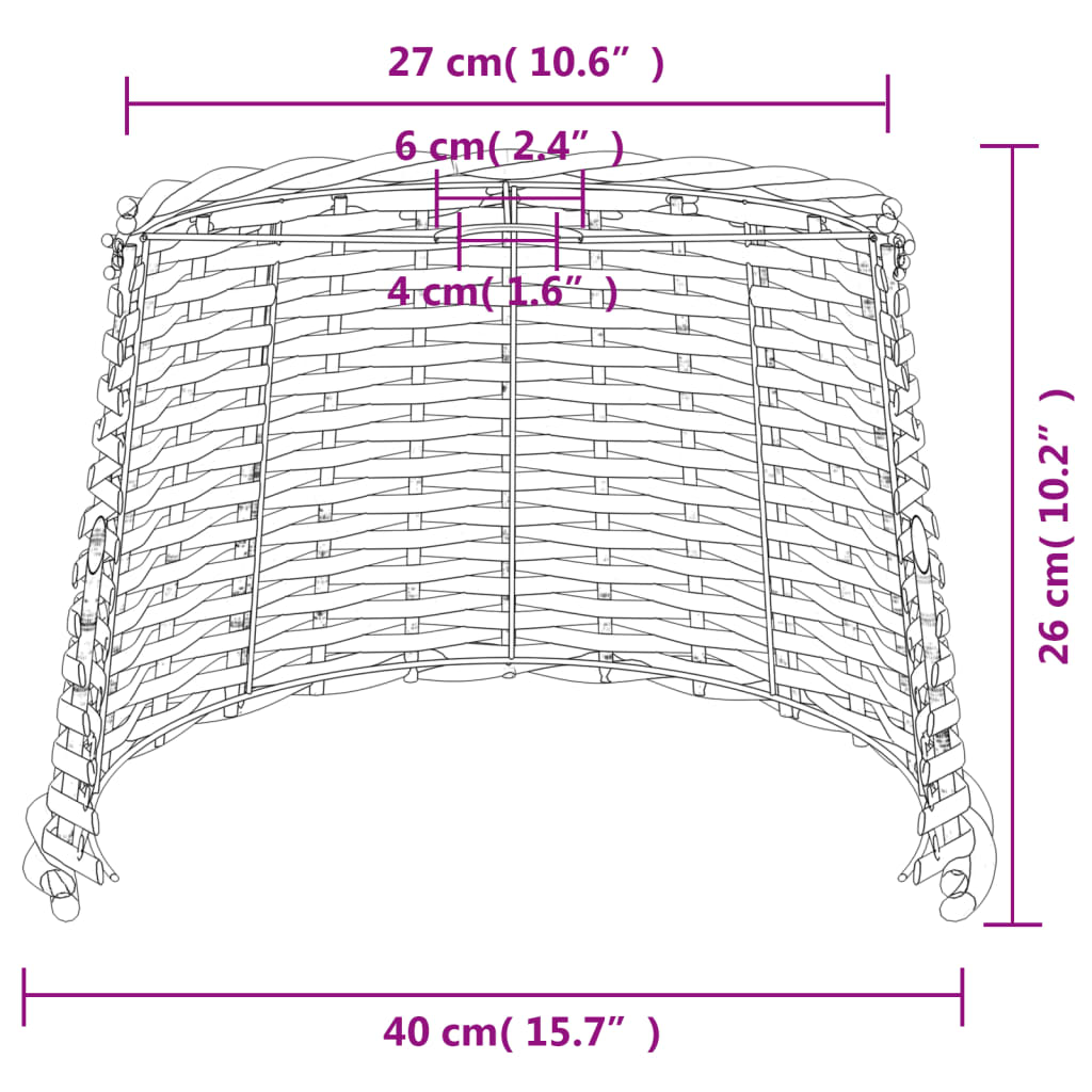 Paralume da Soffitto Marrone Ø40x26 cm in Vimini | homemem39