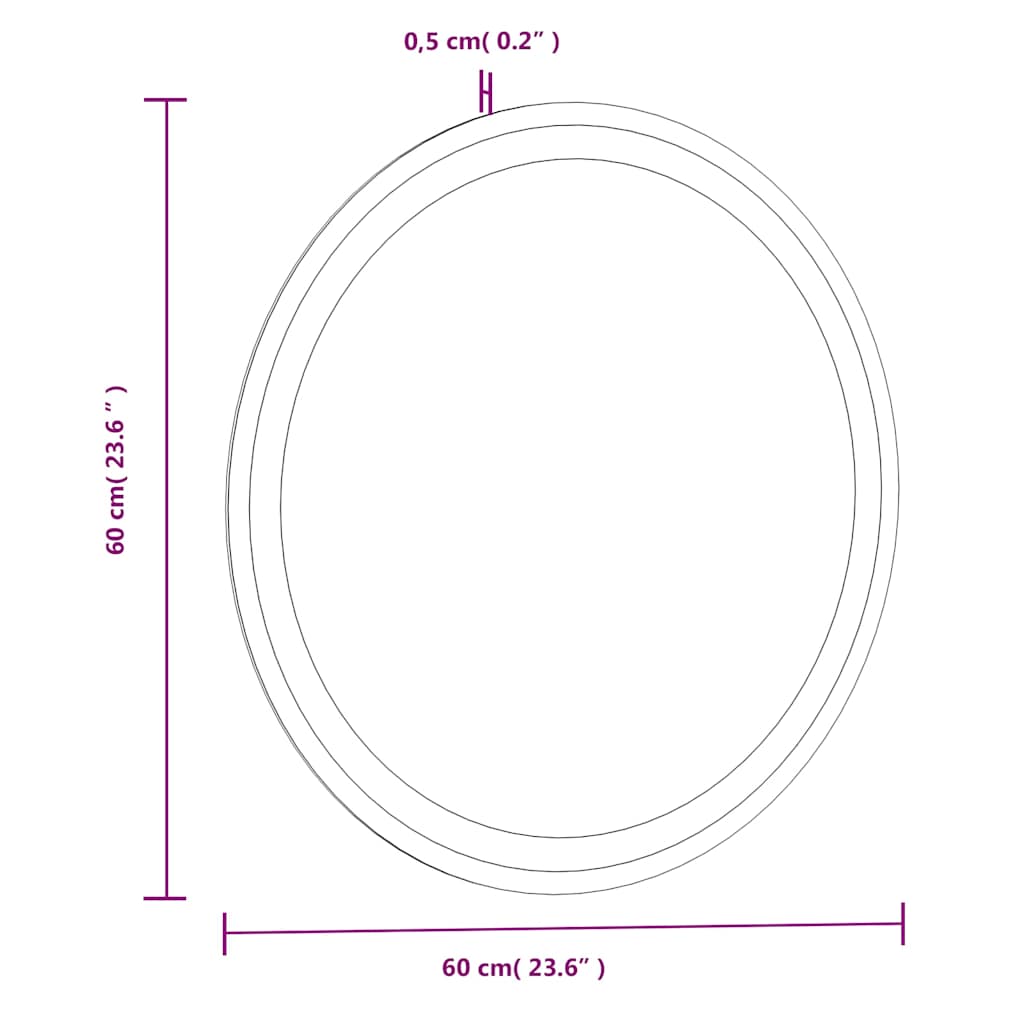Specchio da Bagno LED 60 cm Rotondo | homemem39