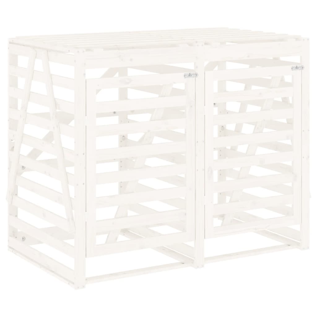 Copribidone Doppio Bianco in Legno Massello di Pino - homemem39