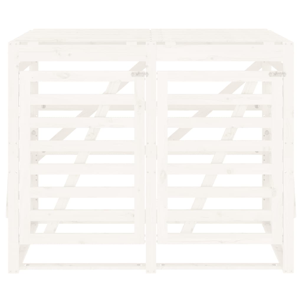 Copribidone Doppio Bianco in Legno Massello di Pino - homemem39