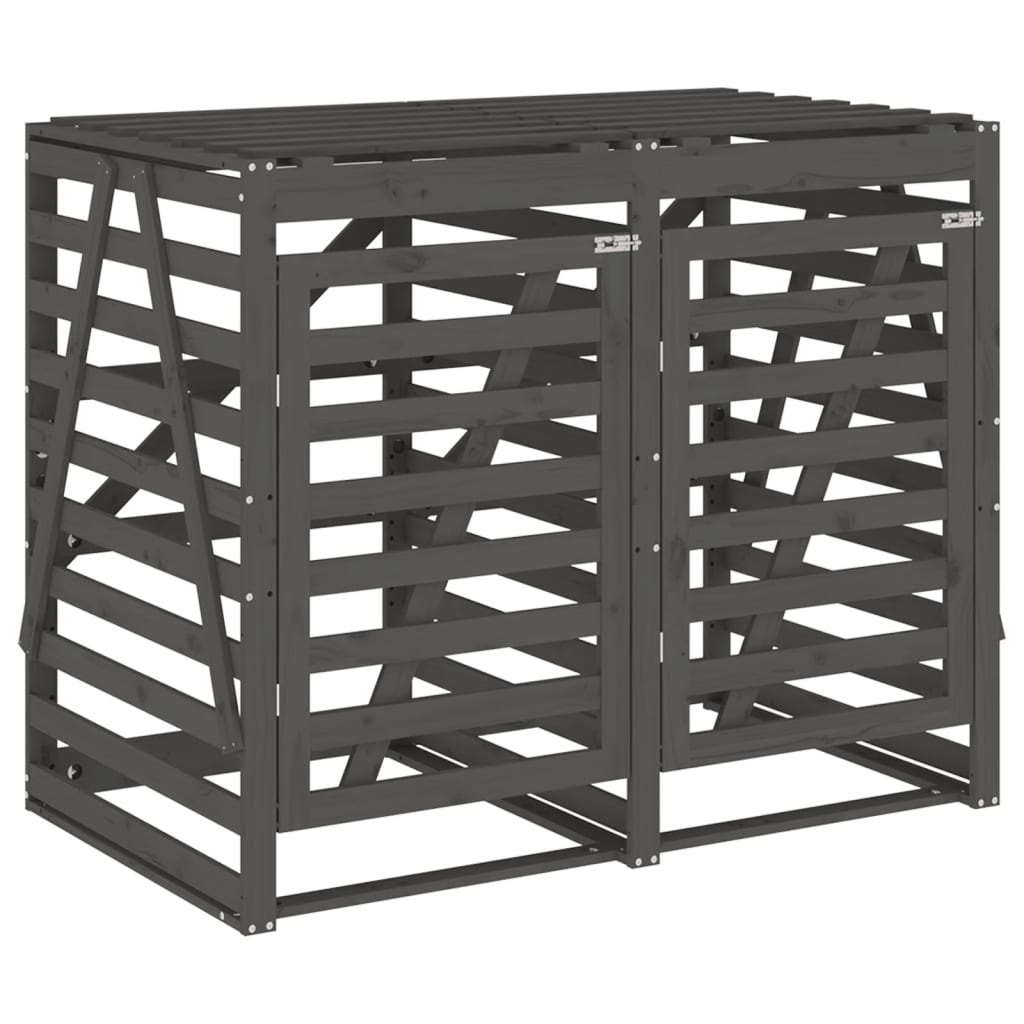 Copribidone Doppio Grigio in Legno Massello di Pino - homemem39