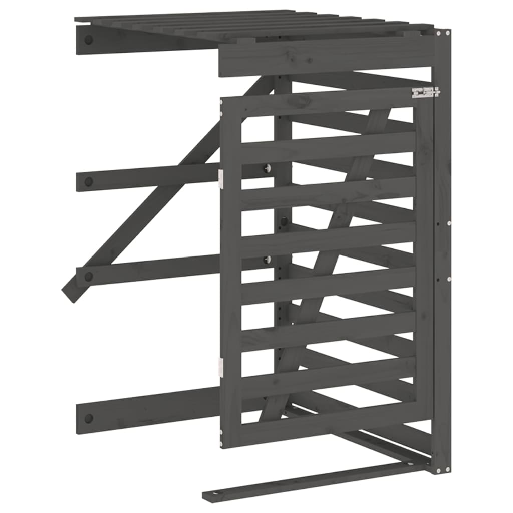 Copribidone Doppio Grigio in Legno Massello di Pino - homemem39