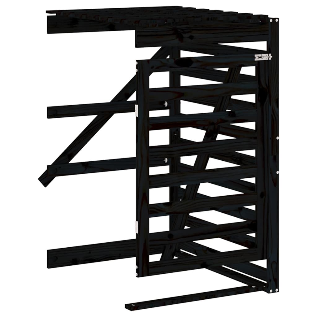 Copribidone Doppio Nero in Legno Massello di Pino - homemem39