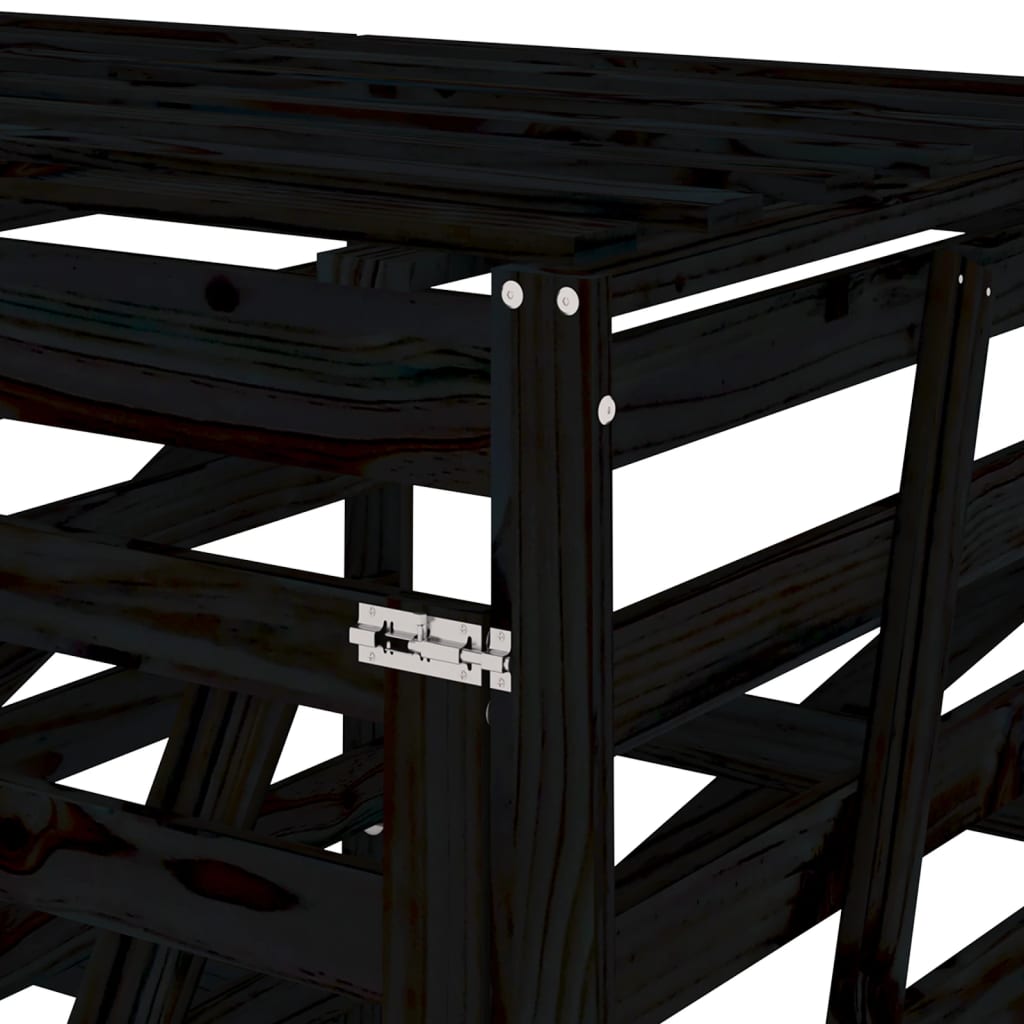 Copribidone Doppio Nero in Legno Massello di Pino - homemem39