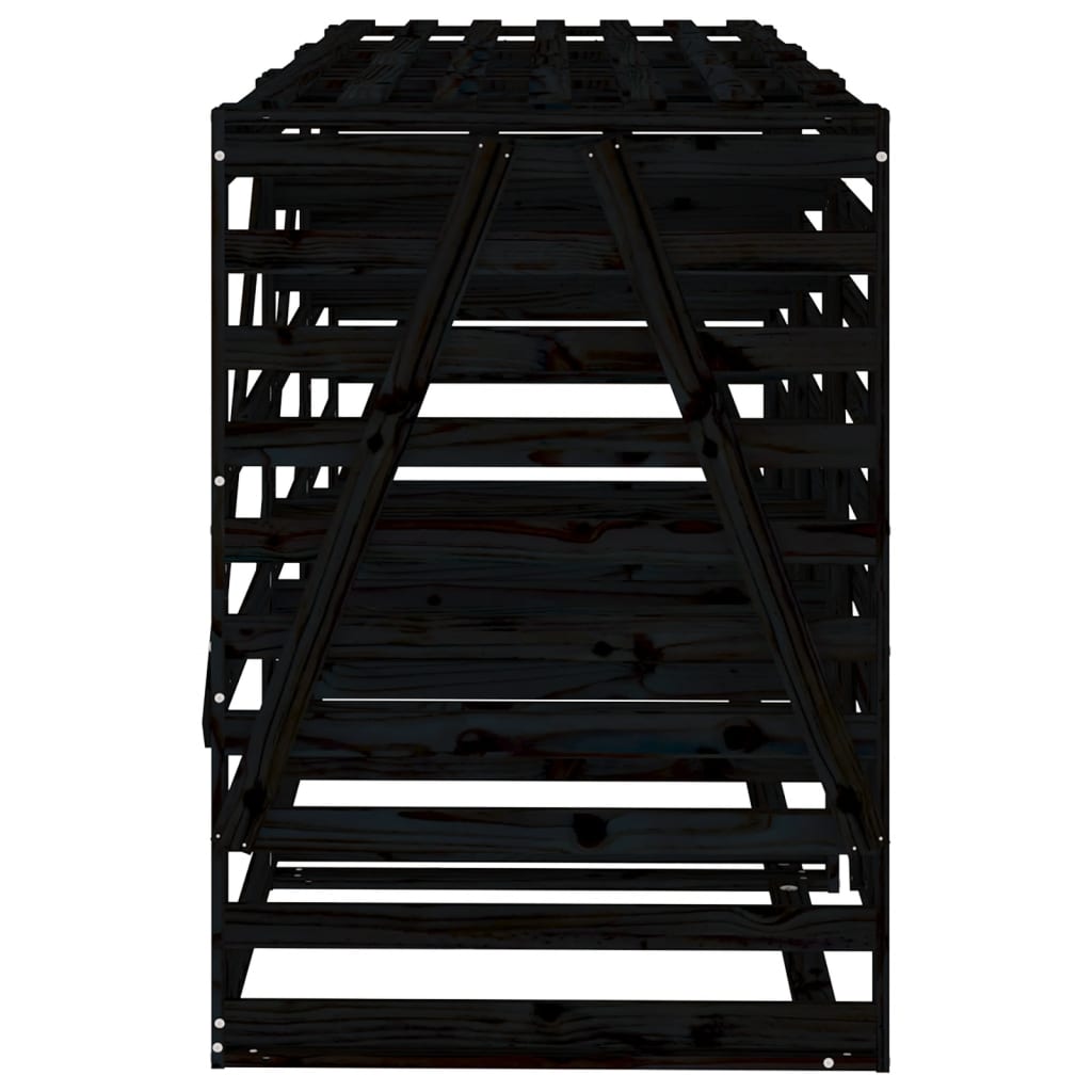 Copribidone Triplo Nero in Legno Massello di Pino - homemem39