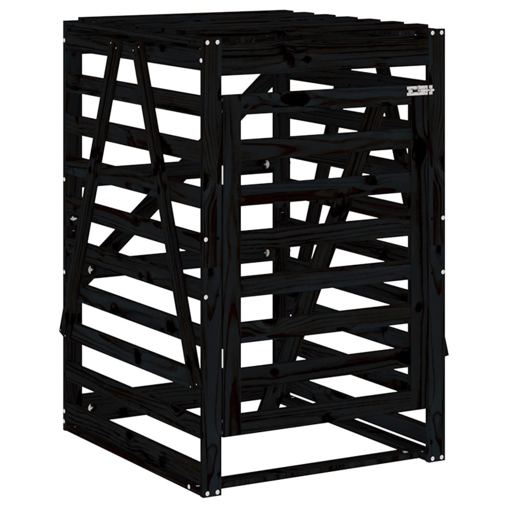 Copribidone Triplo Nero in Legno Massello di Pino - homemem39
