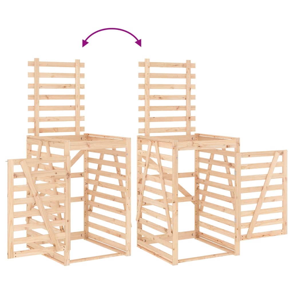 Copribidone Quadruplo in Legno Massello di Pino - homemem39