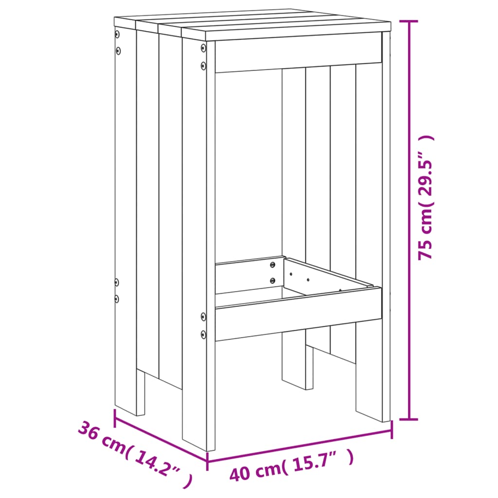 Set da Bar da Giardino 5 pz in Legno Massello di Douglas | homemem39
