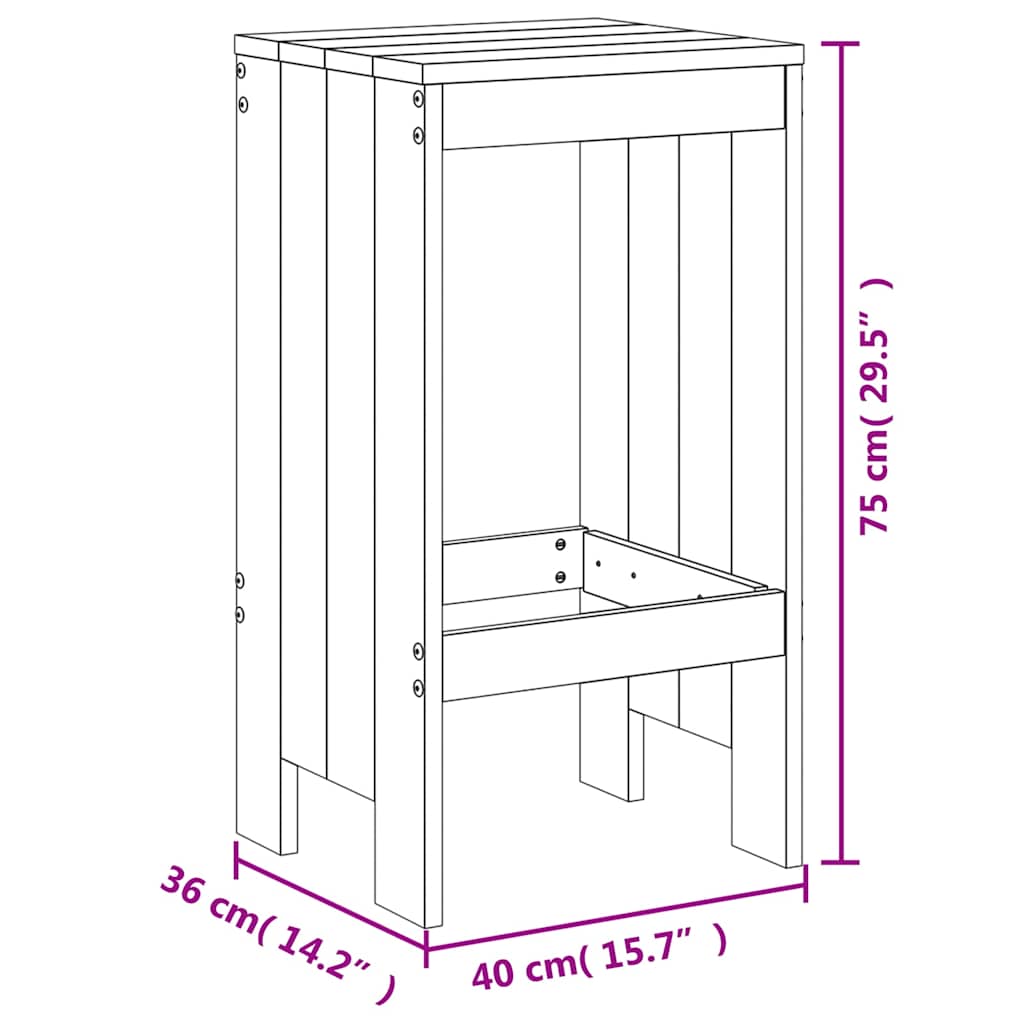 Set da Bar da Giardino 9 pz in Legno Massello di Douglas | homemem39