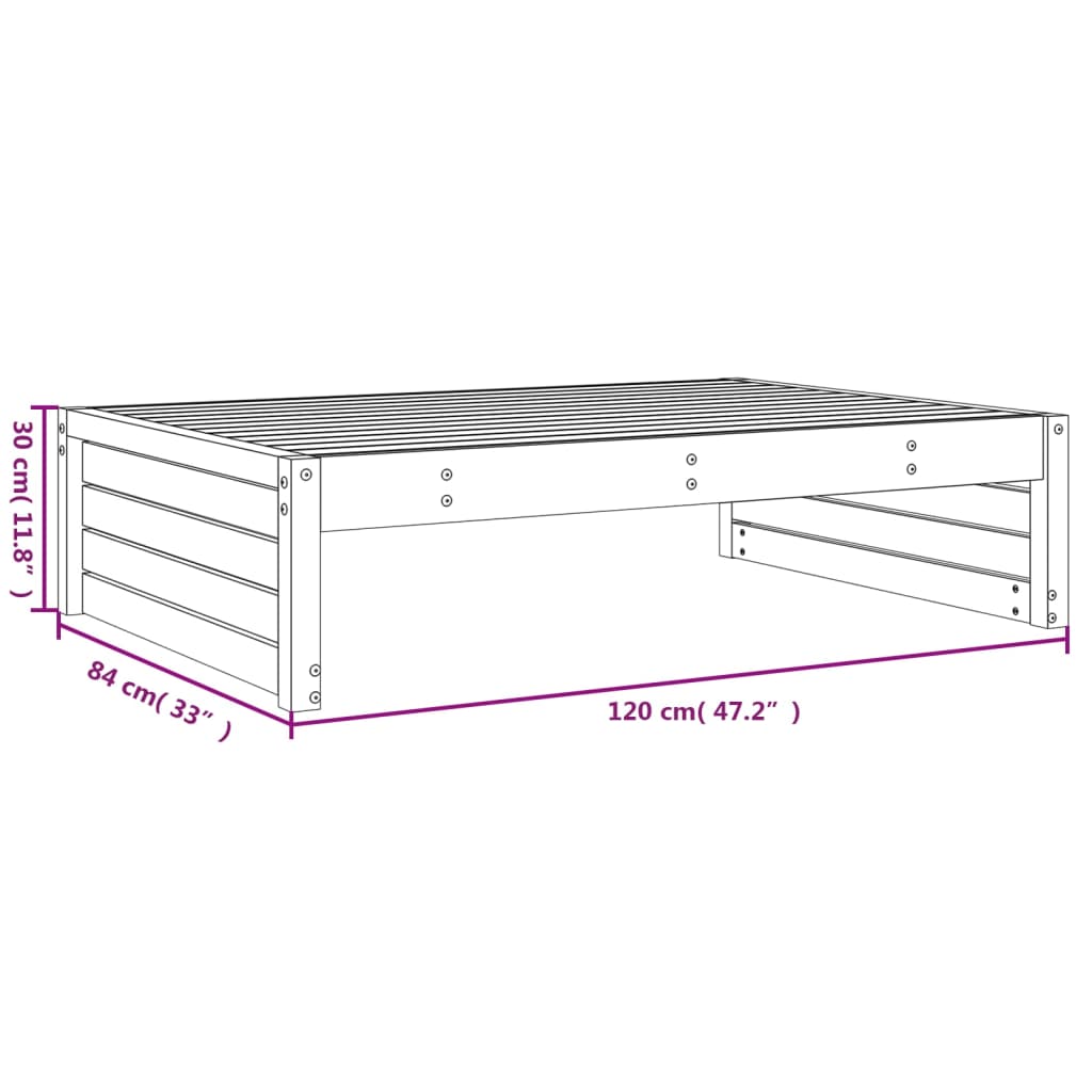 Poggiapiedi da Giardino 120x80 cm in Legno Impregnato di Pino | homemem39