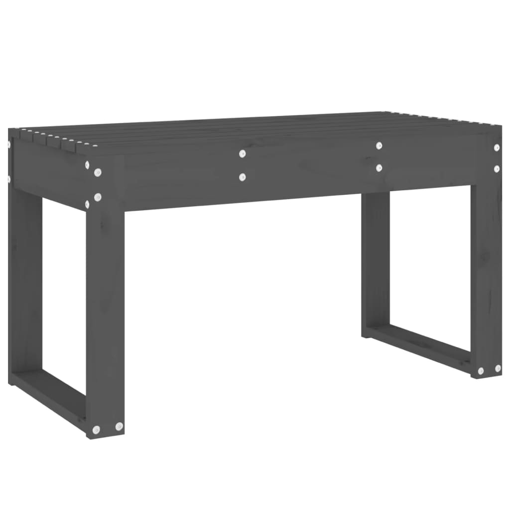Panca da Giardino Grigia 80x38x45 cm Legno Massello di Pino - homemem39