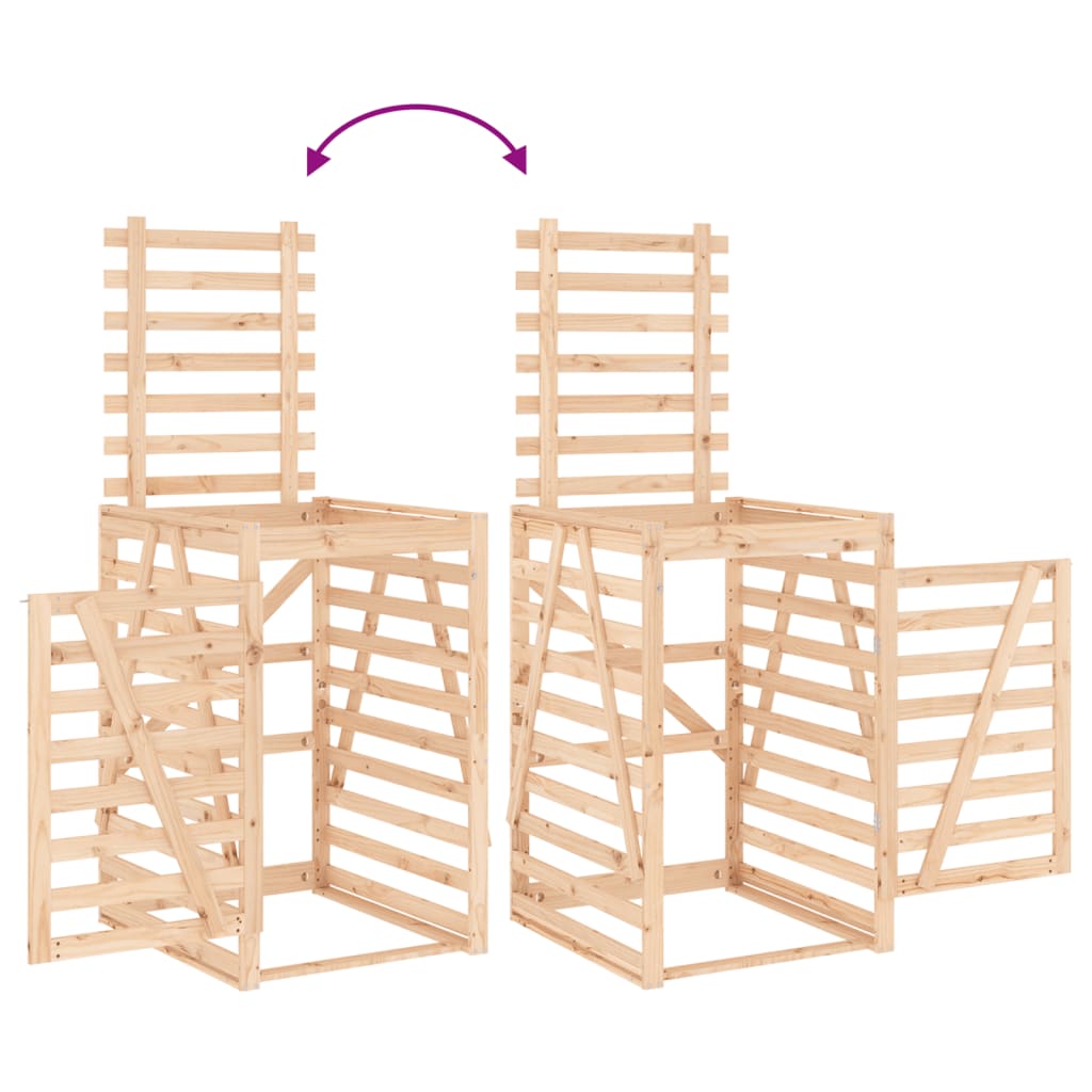 Copribidone 84x90x128,5 cm in Legno Massello di Pino - homemem39