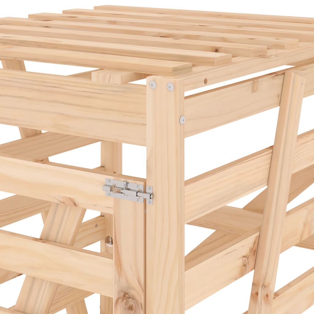 Copribidone 84x90x128,5 cm in Legno Massello di Pino - homemem39