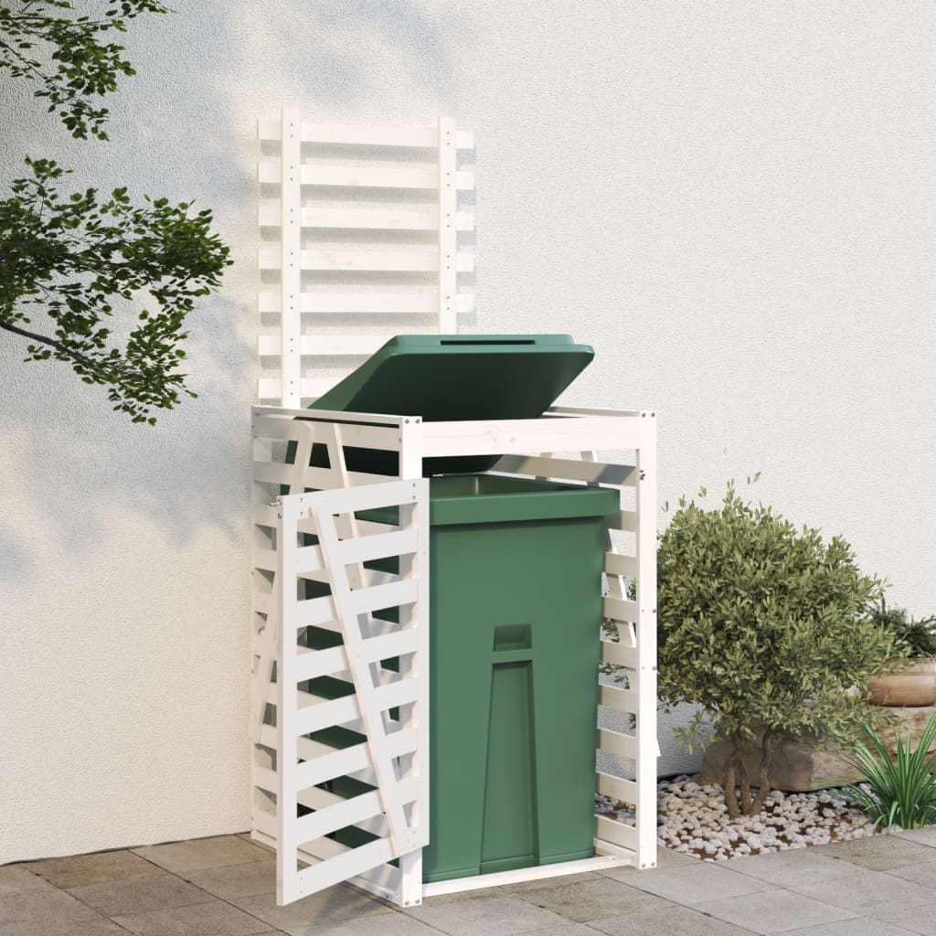 Copribidone Bianco 84x90x128,5 cm in Legno Massello di Pino - homemem39