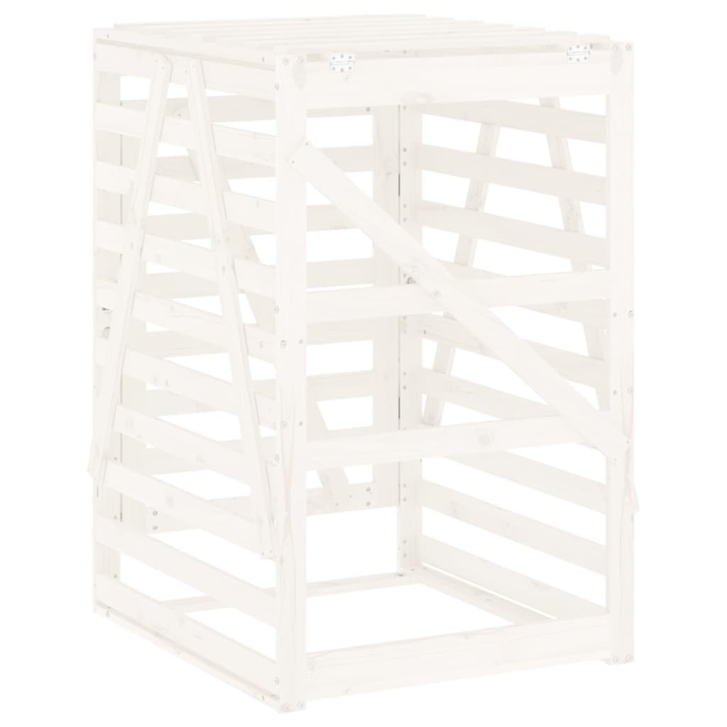 Copribidone Bianco 84x90x128,5 cm in Legno Massello di Pino - homemem39