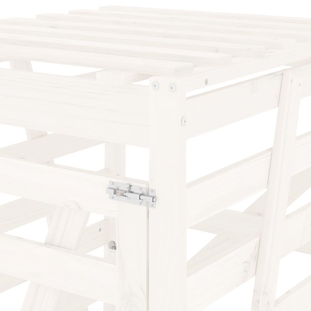 Copribidone Bianco 84x90x128,5 cm in Legno Massello di Pino - homemem39