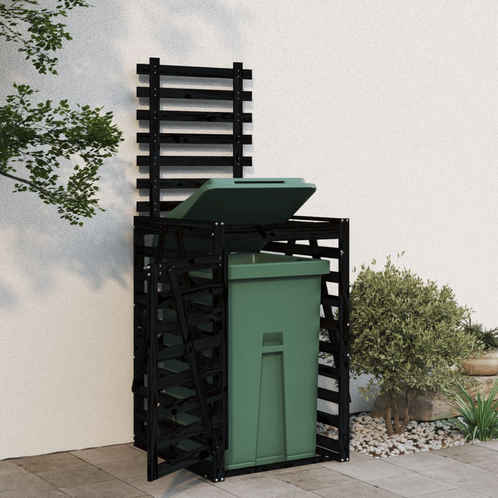 Copribidone Nero 84x90x128,5 cm in Legno Massello di Pino - homemem39