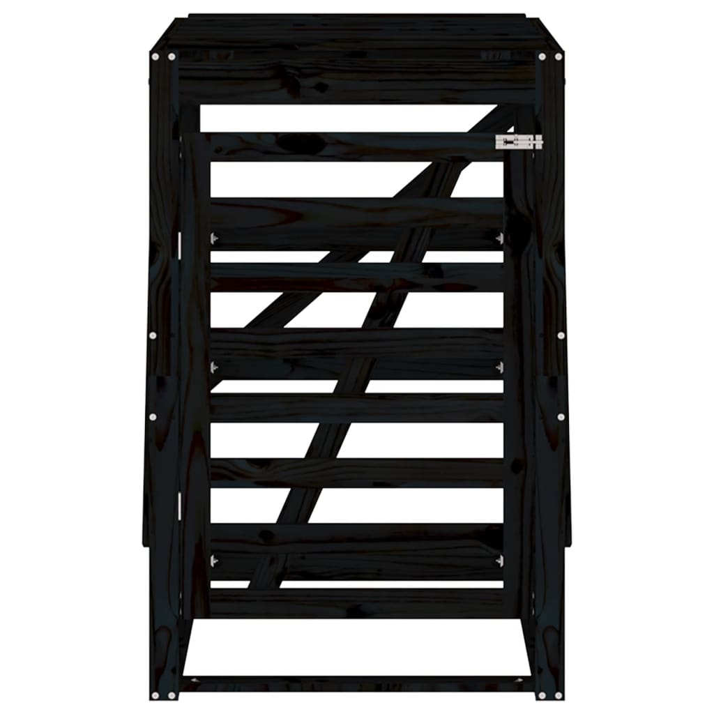 Copribidone Nero 84x90x128,5 cm in Legno Massello di Pino - homemem39