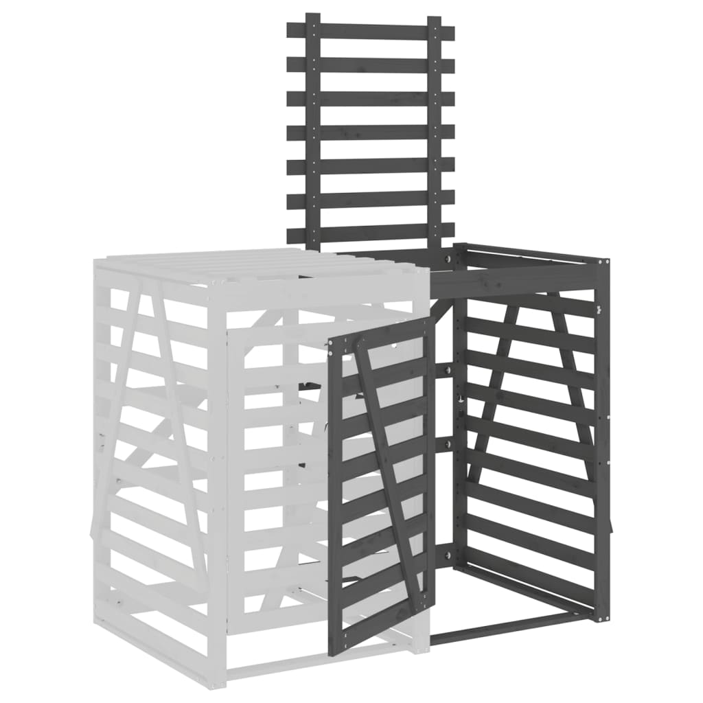 Estensione Copribidone Grigio in Legno Massello di Pino - homemem39