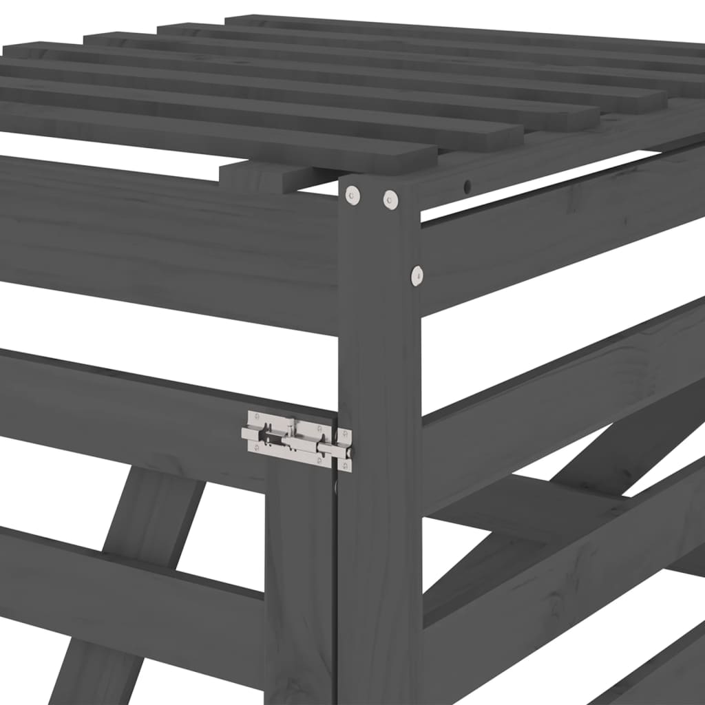 Estensione Copribidone Grigio in Legno Massello di Pino - homemem39