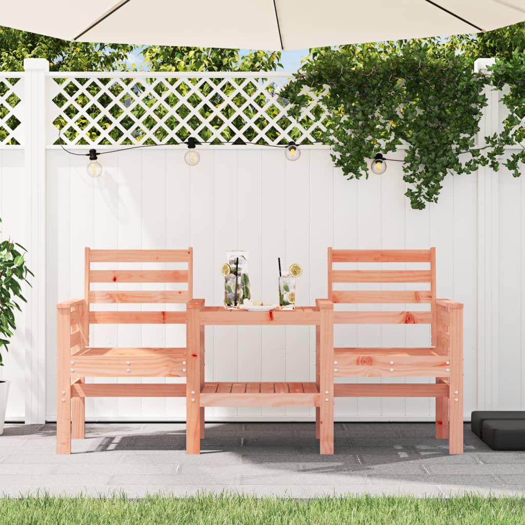 Panca da Giardino con Tavolino 2 Posti Legno Massello Douglas - homemem39