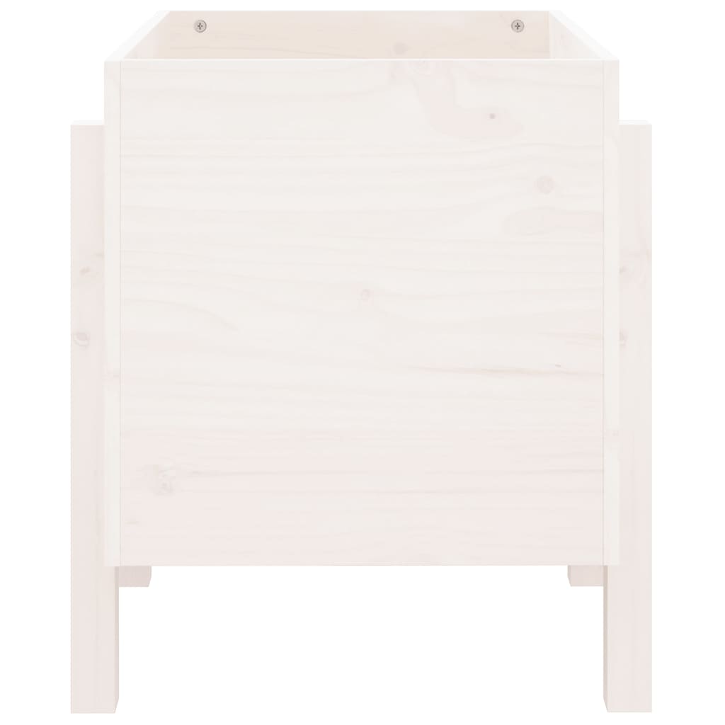 Fioriera da Giardino Bianca 62x50x57 cm Legno Massello di Pino