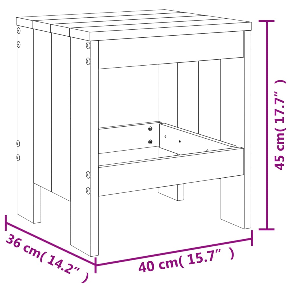 Sgabelli da Giardino 2pz 40x36x45 cm Legno Massello di Douglas - homemem39